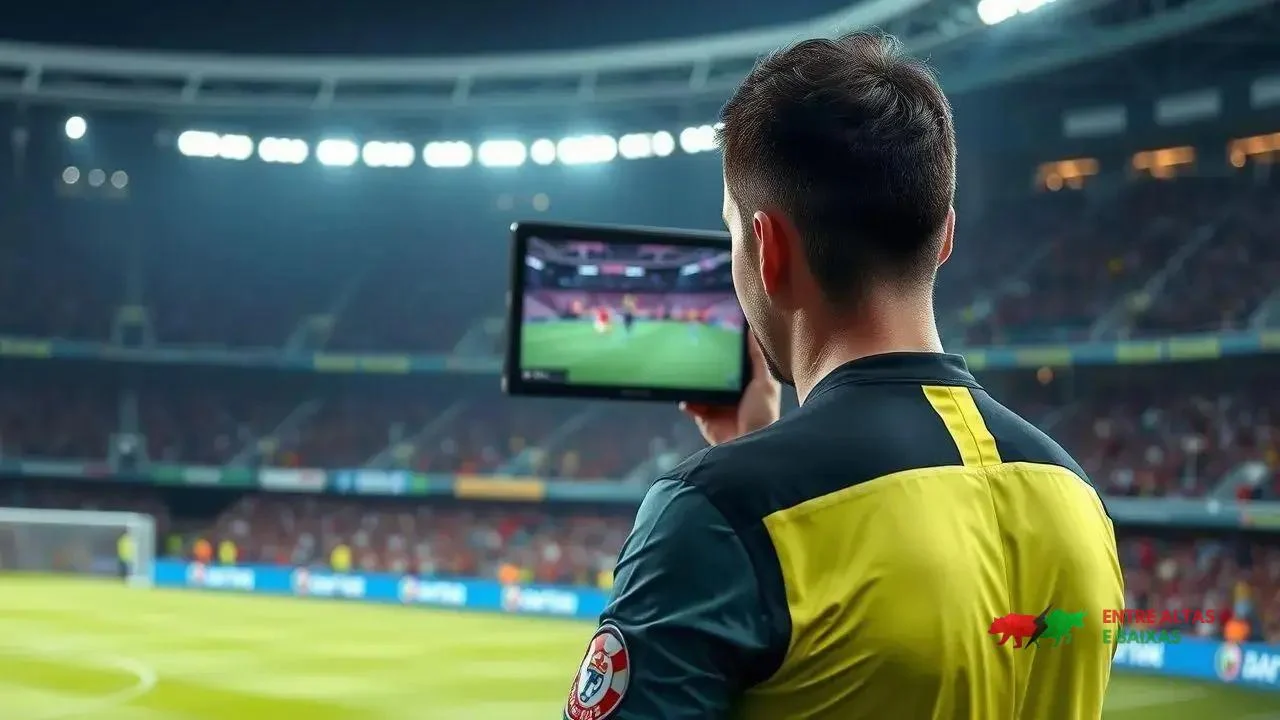 Árbitro Antônio Magno Lima no VAR com pênalti polêmico em Athletico x Ferroviária