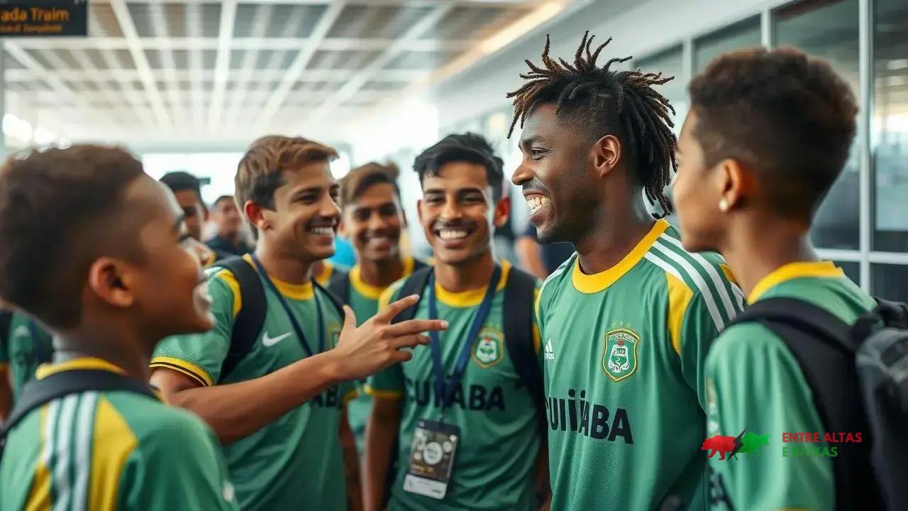 Encontro emocionante entre Ronaldinho e jovens do Cuiabá após vitória no Brasileiro Sub-20