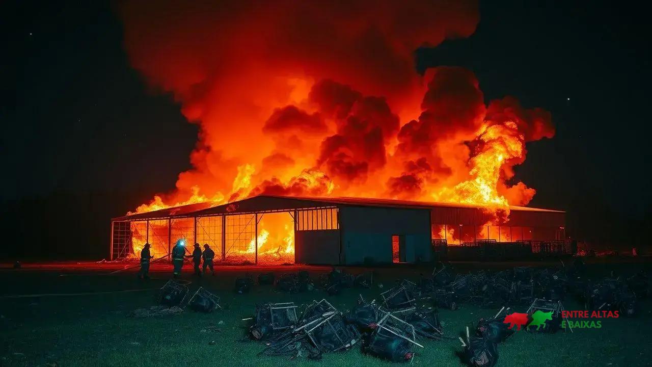 Incêndio em aviário destrói abrigo e mata 21 mil pintainhos em Cascavel (PR)