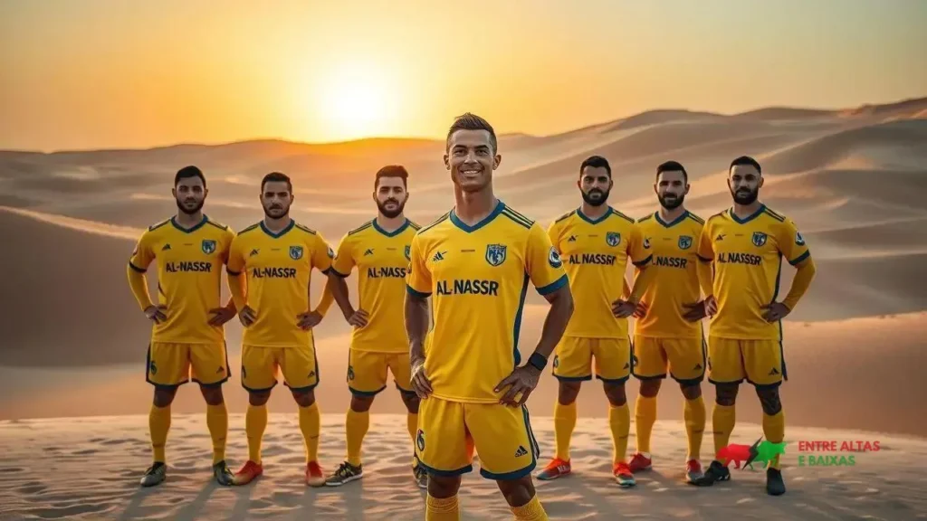 Cristiano Ronaldo apresenta novo uniforme do Al‑Nassr inspirado em Riade