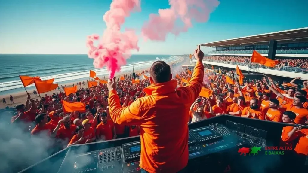 DJ anima 'Orange Army' no GP da Holanda em Zandvoort