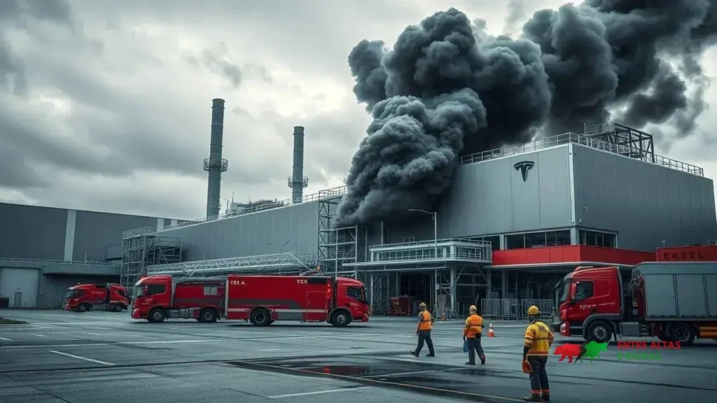 Incêndio na Fábrica da Tesla em Grünheide: Ações Recuam 0,15%