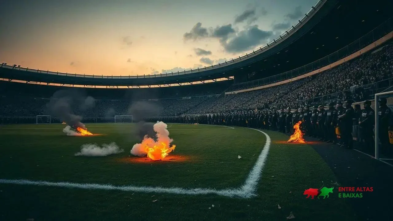 Torcida do Figueirense estoura rojões e pode render multa de R$100 mil