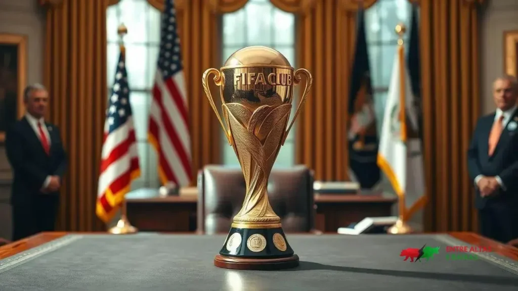 Trump exibe troféu da Copa do Mundo de Clubes no Salão Oval; Chelsea envolvido
