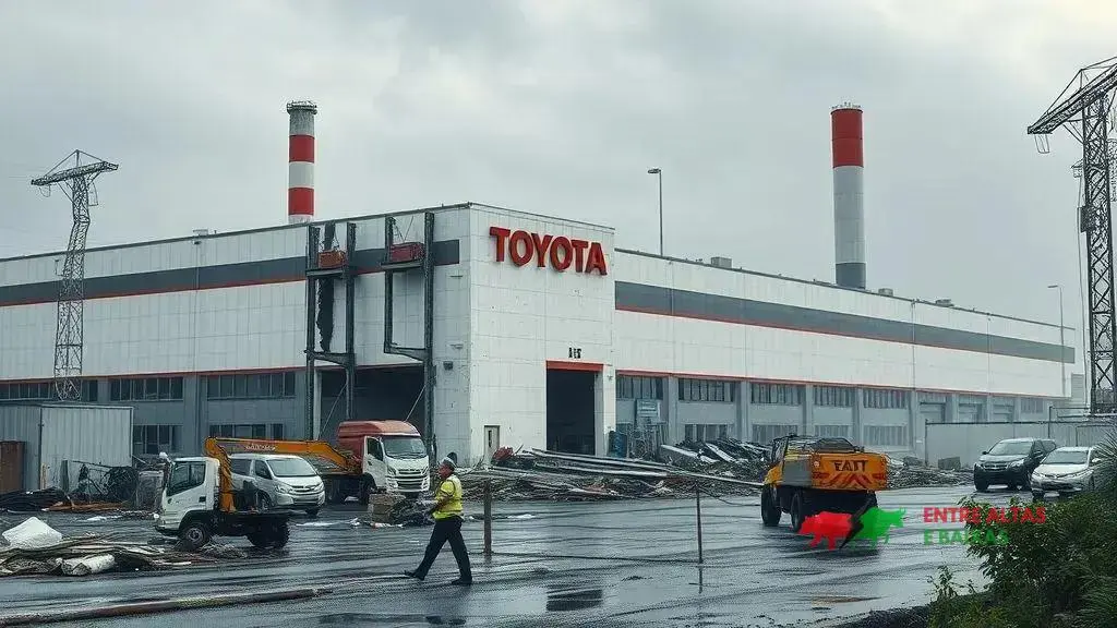 Temporal danifica fábrica da Toyota e ameaça produção de veículos